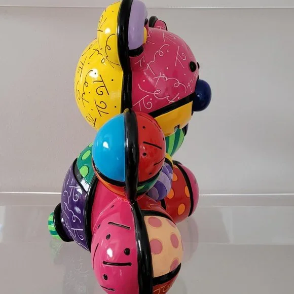 SOLD - XL 10"H Piggy Bank ROMERO BRITTO 'Hope Bear' Retired and Rare - Picture 5 of 16